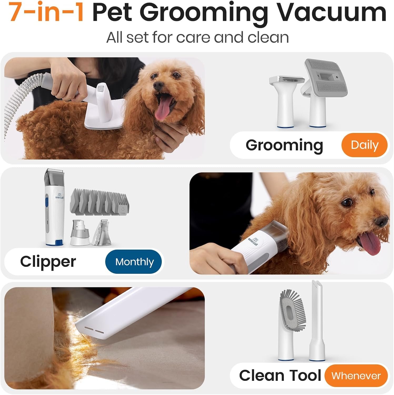 Oneisall Dog Grooming Kit & Vacuum